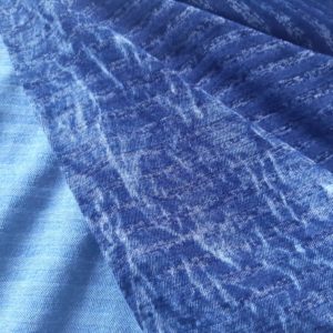 ITSY0120267: Single Jersey,  Indigo dyed, Cotton/ Poly, 160 gsm